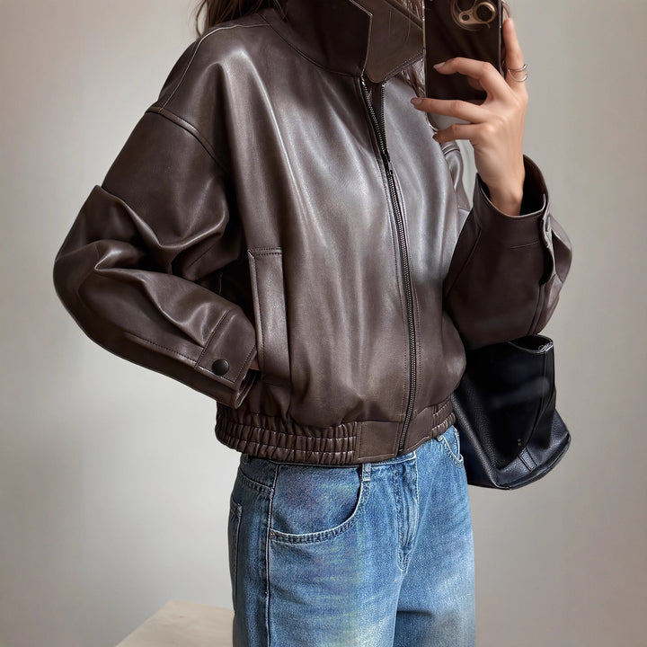 Damen Lederjacke Langarm - Elvira