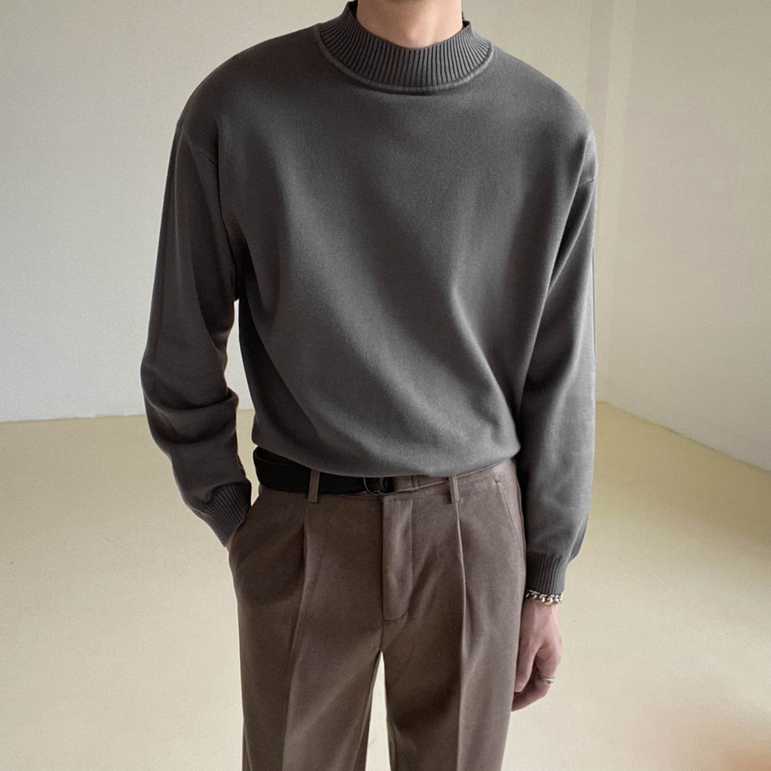 Herren Pullover einfarbig gestrickt - Renwald