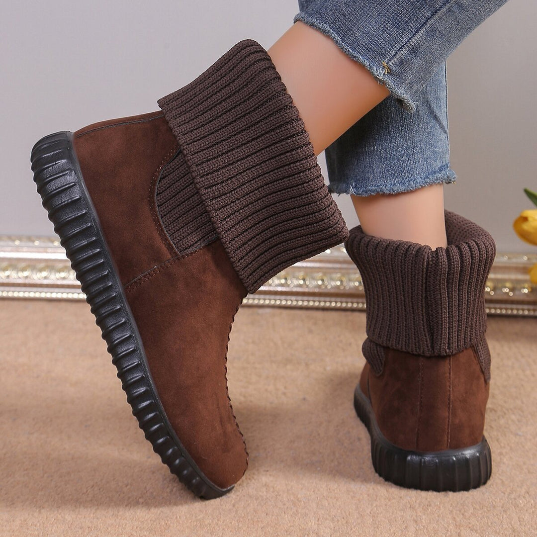 Winterliche Damenstiefel mit gestrickten Stulpen - Pilar