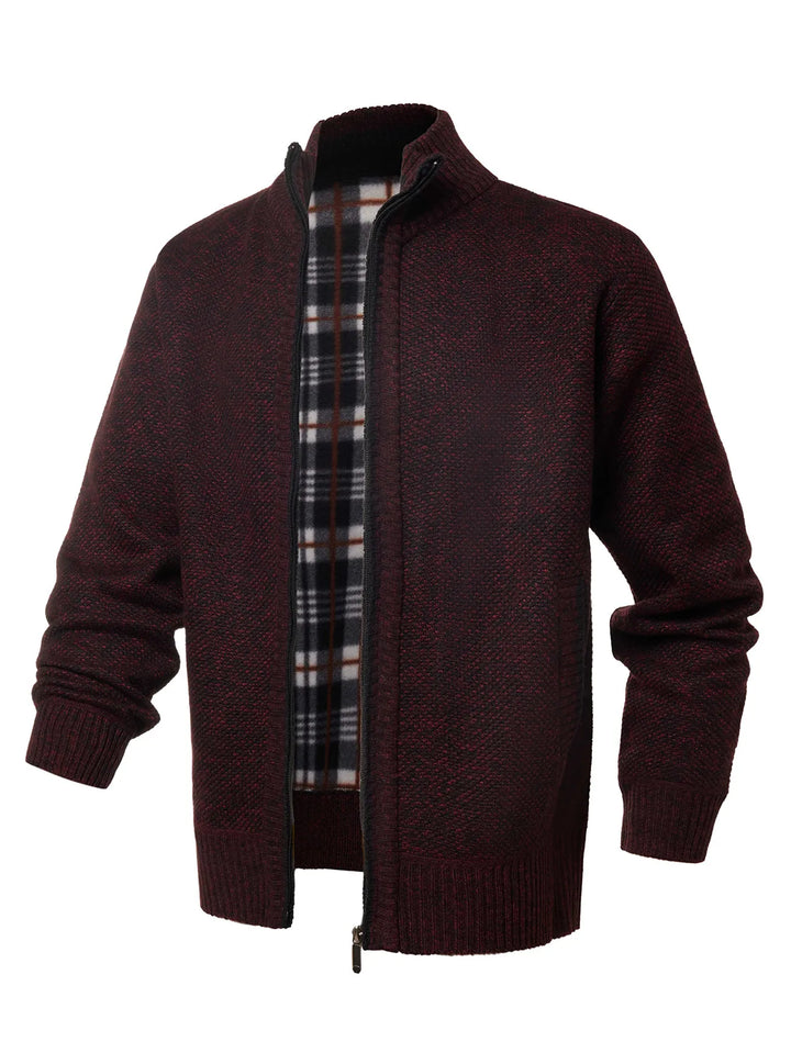 Strickjacke mit Reißverschluss und Stehkragen – Joshua