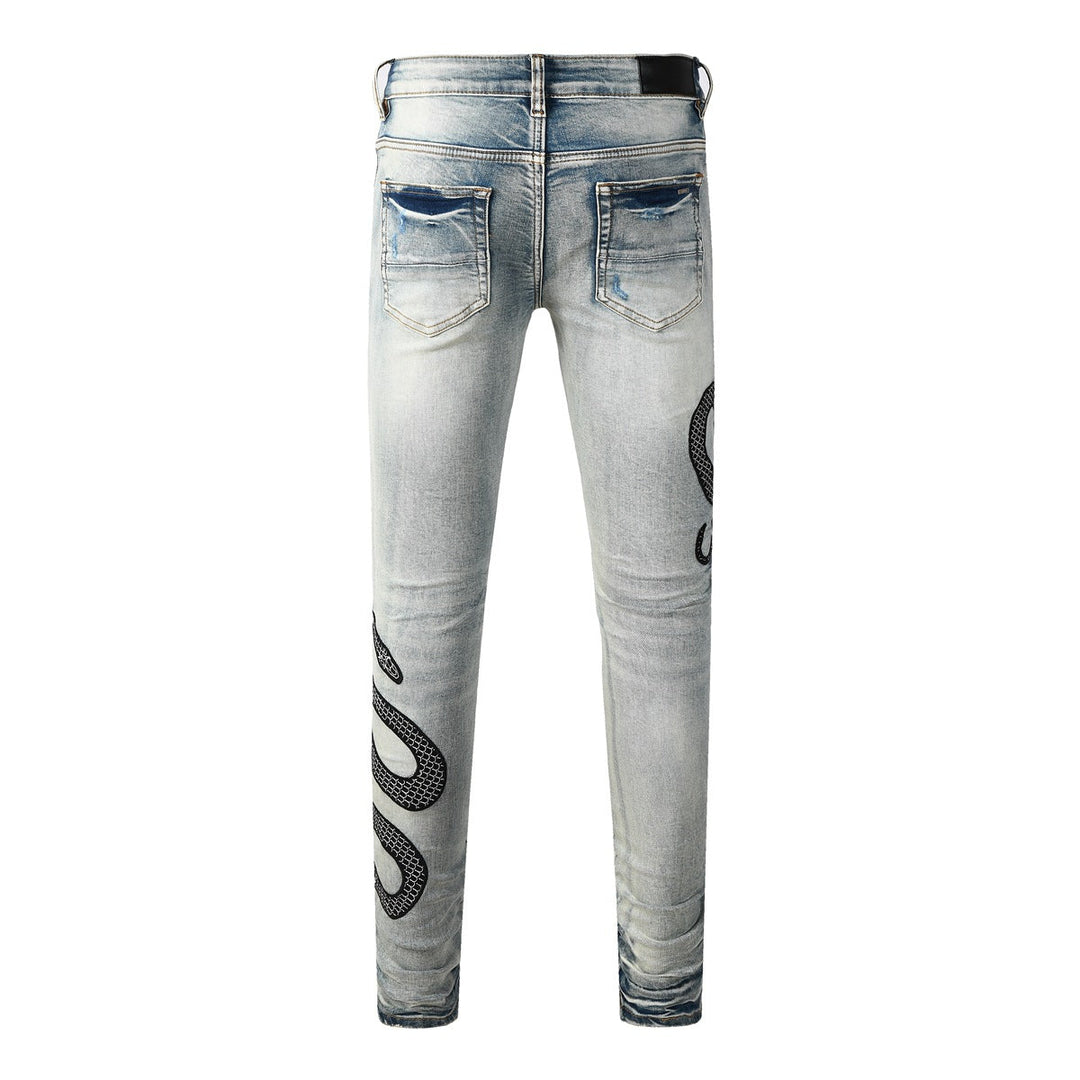 Skinny-Jeans mit Schlangenmuster - Eldric