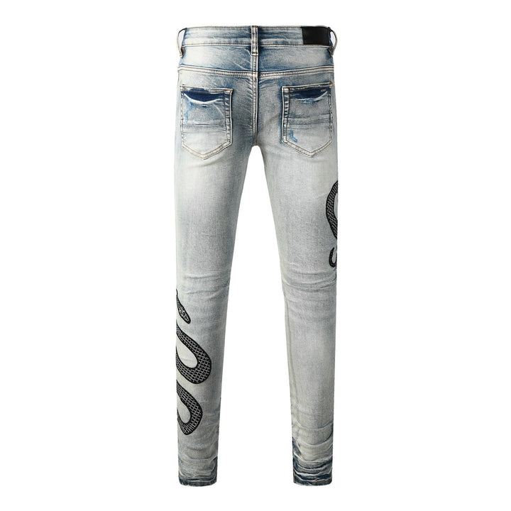 Skinny-Jeans mit Schlangenmuster - Eldric