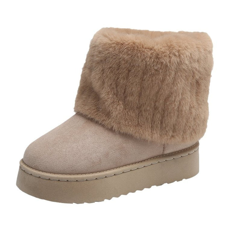 Winterliche Damenstiefeletten mit Plüschrand - Auralyn
