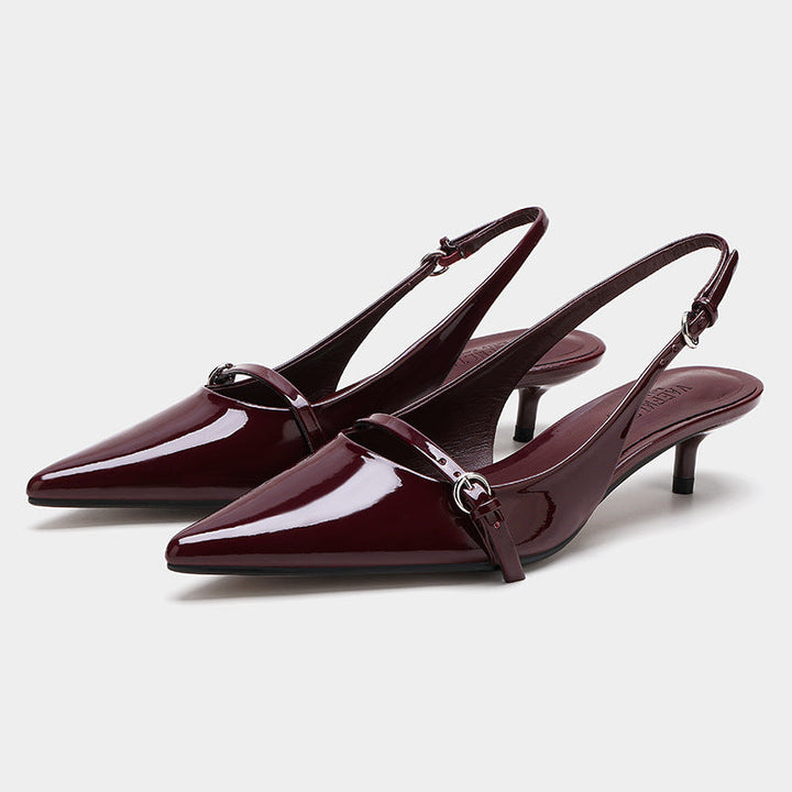 Damen Schuhe mit spitzem Absatz und Hardware-Riemen - Solène