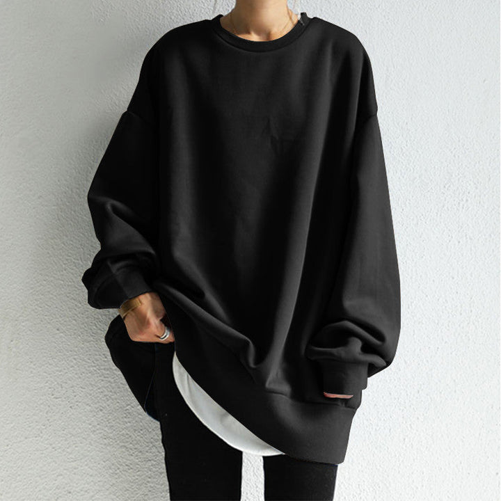 Damen Pullover Rundhals locker minimalistisch - Elviane