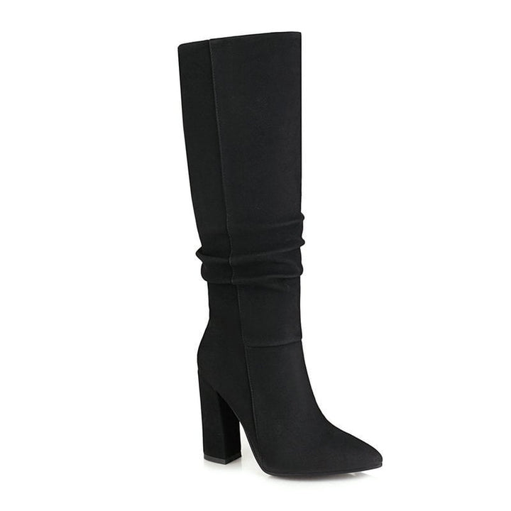 Hohe Damenstiefel mit klobigem Absatz - Torhild