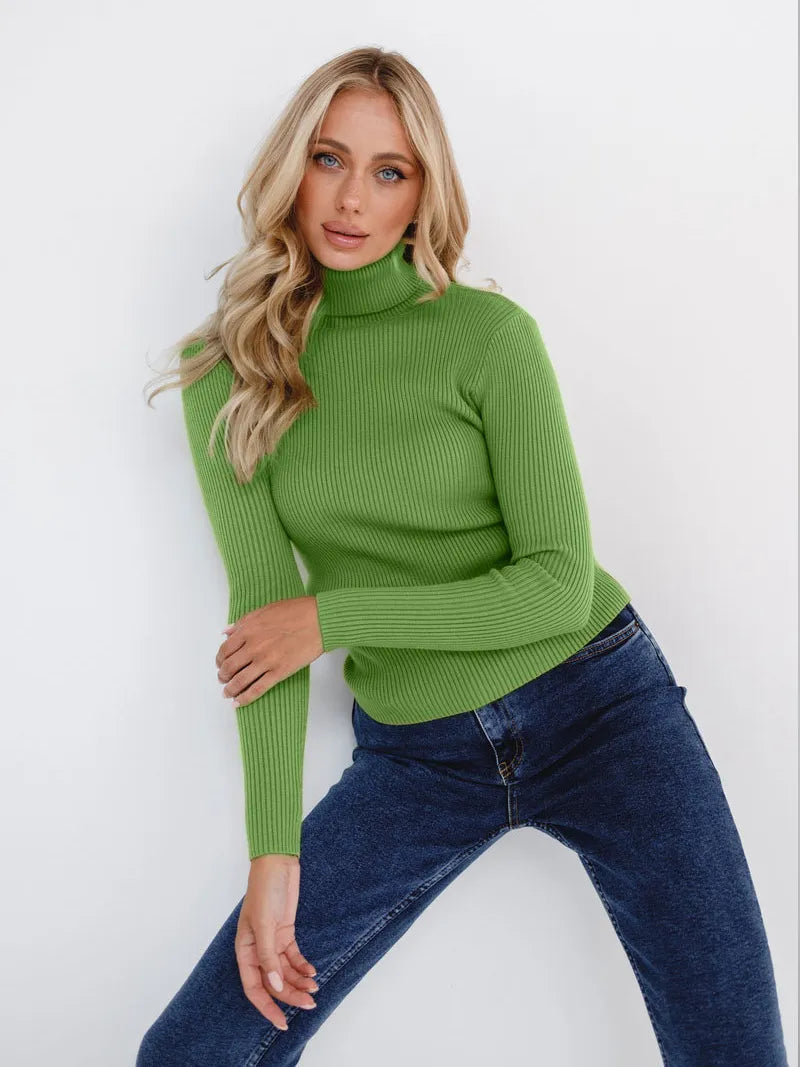 Figurbetonter Damen-Rollkragenpullover aus Rippstrick - Nélida