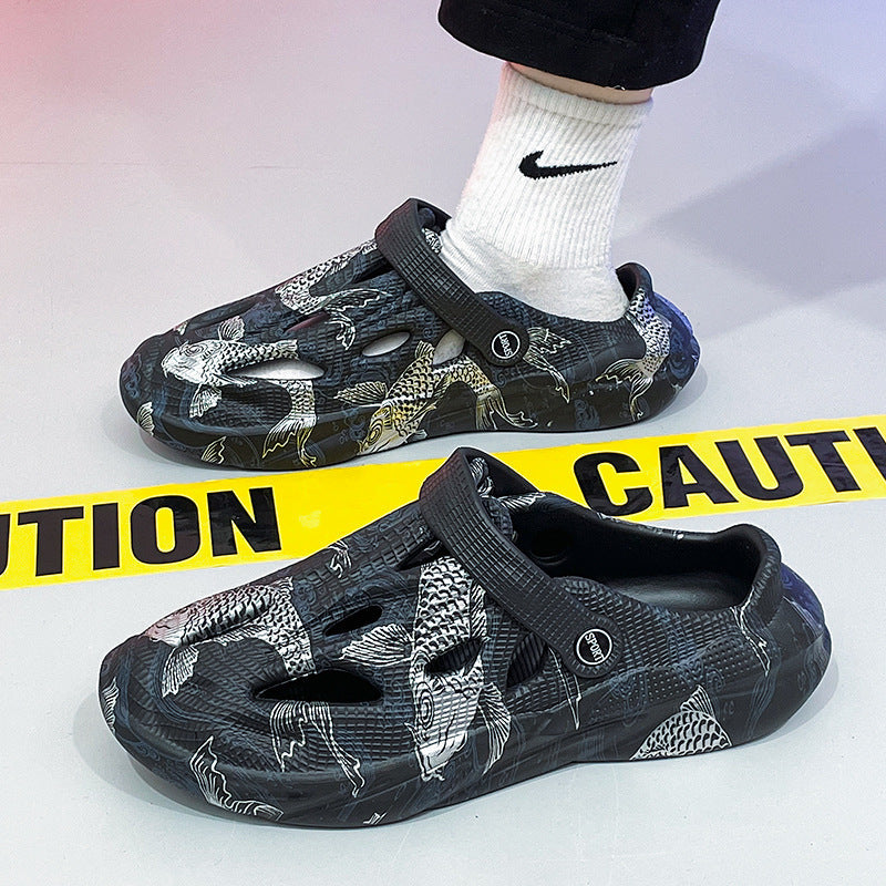 Gemusterte Clog-Sandalen für Herren mit Riemen - Lex
