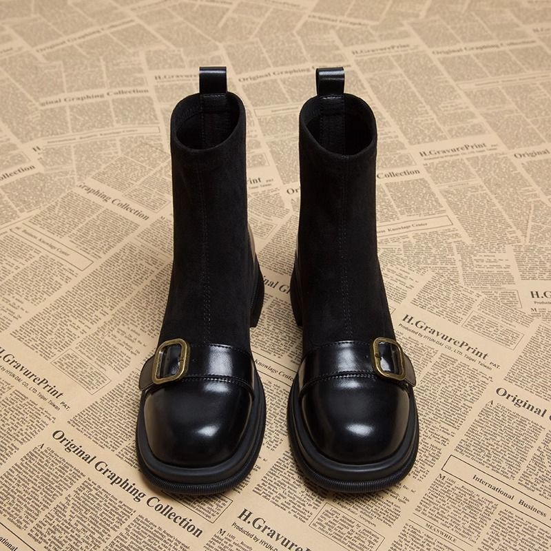 Damen Knöchel Stiefel eng anliegende Silhouette dekorative Schnalle - Rebeca