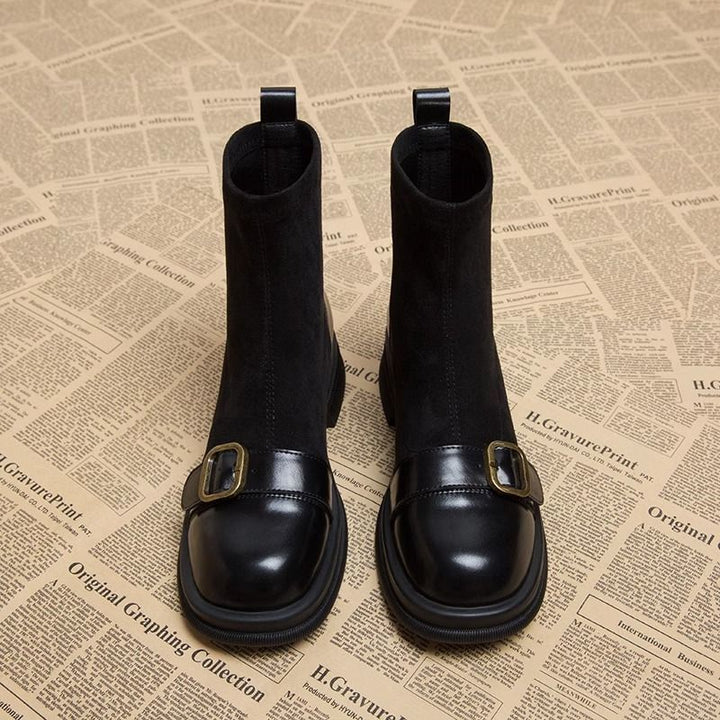 Damen Knöchel Stiefel eng anliegende Silhouette dekorative Schnalle - Rebeca