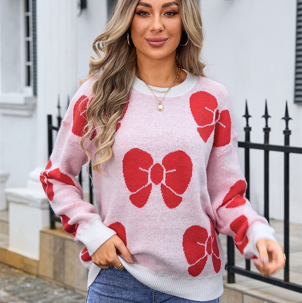 Damenpullover mit Schleifenprint - Freja