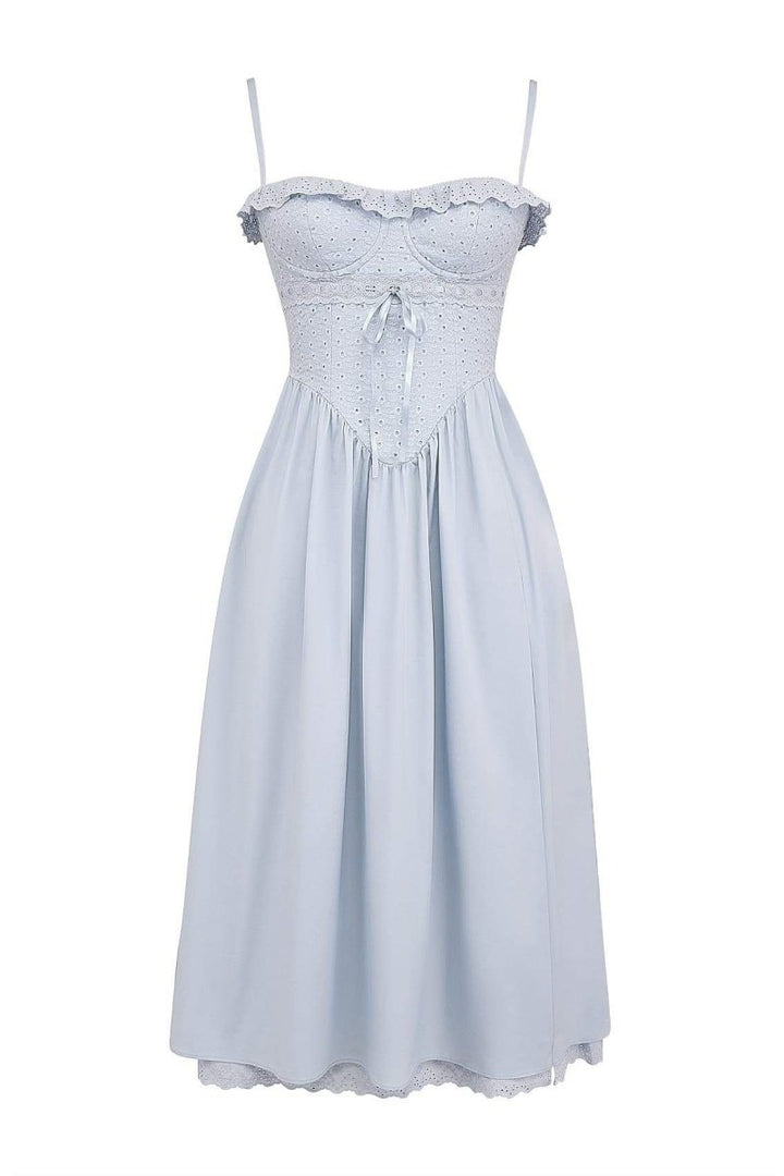 Helen - Midikleid mit besticktem Spitzenkorsett