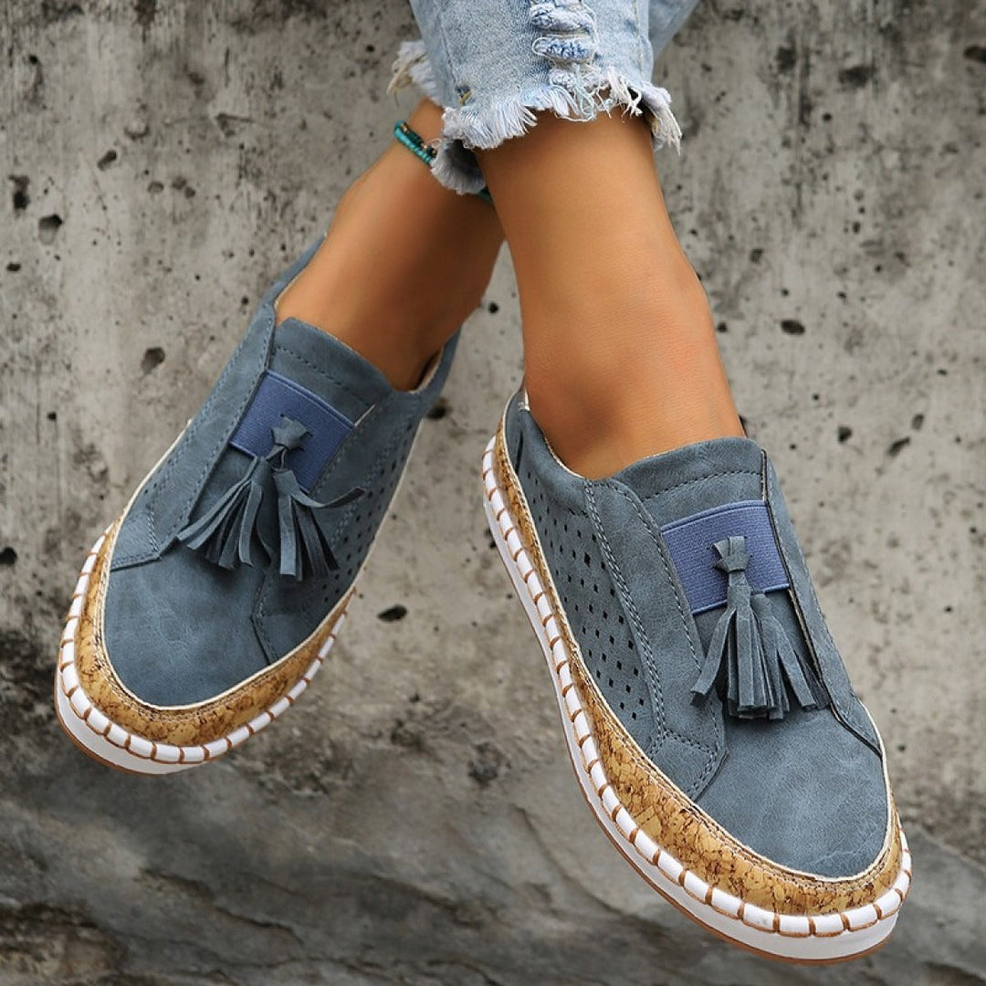 Flache Damen-Slipper mit Quasten - Madison