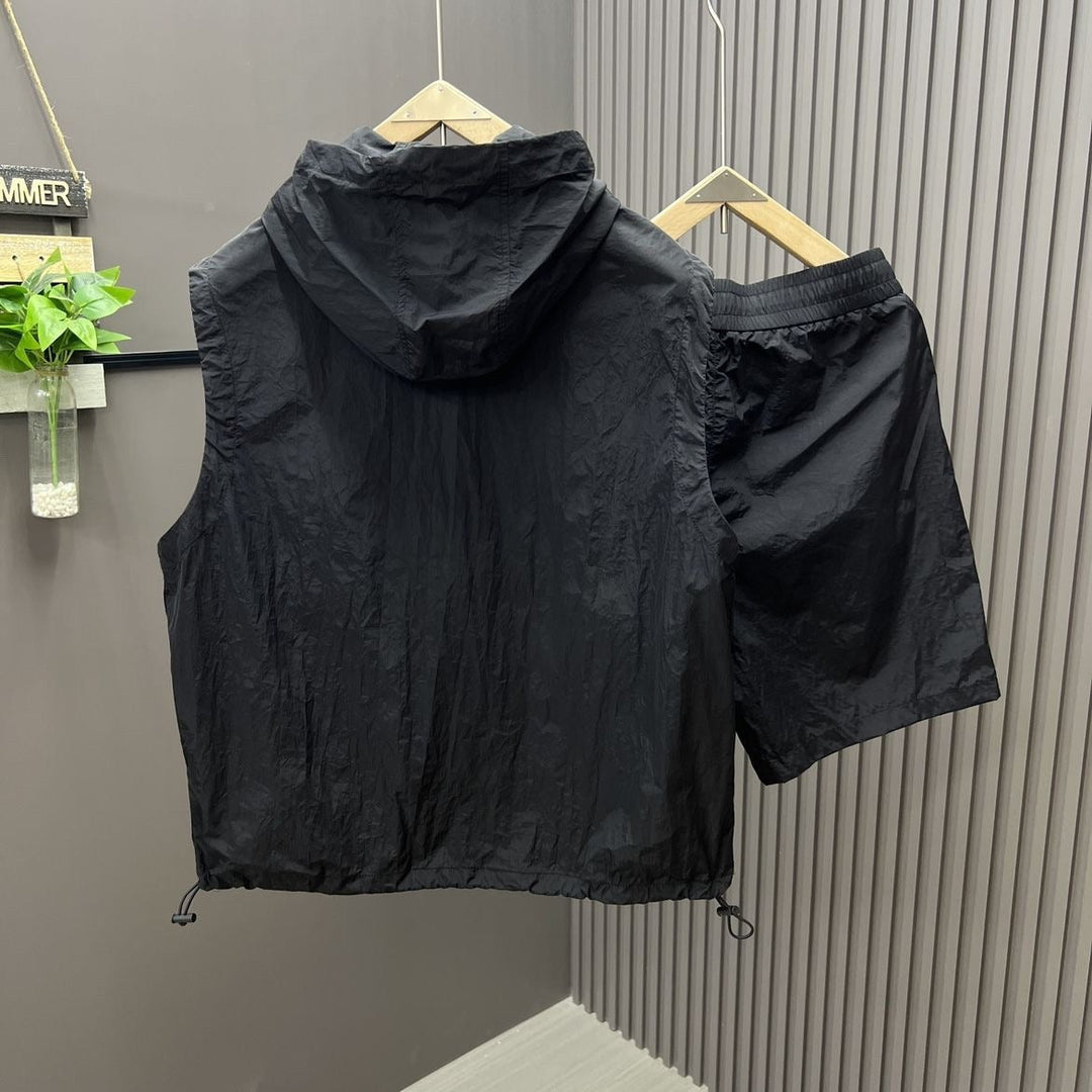 Ärmelloses Herrenwesten-Set leichte Utility Style Kapuze - Pedro