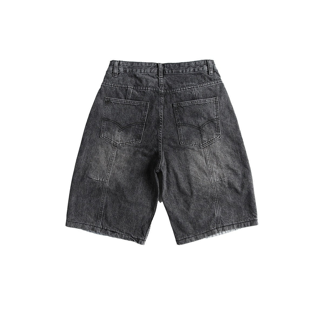 Bermudashorts aus Denim mit Patchworkmuster für Männer - Urban Edge