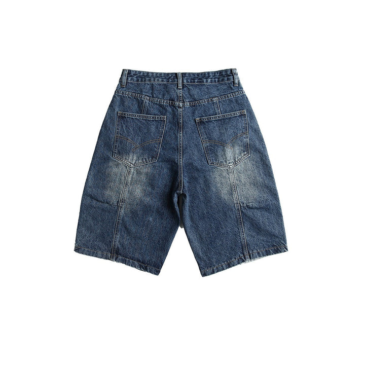 Bermudashorts aus Denim mit Patchworkmuster für Männer - Urban Edge