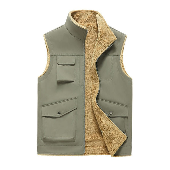 Fleecegefütterte Herrenweste mit mehreren Taschen im Outdoor-Stil - Owen
