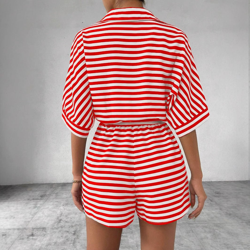 Shirt kurzer Overall mit horizontalen Streifen - Brisa