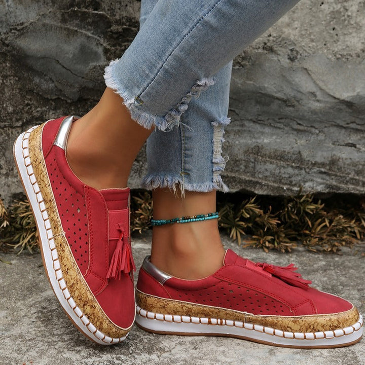 Flache Damen-Slipper mit Quasten - Madison