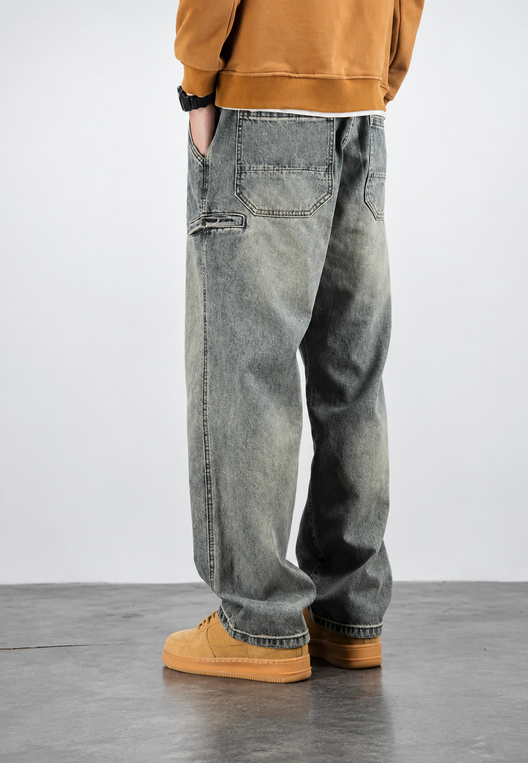 Herrenjeans in Loose-Fit-Passform mit Wasch-Effekt und geradem Bein - Roderik