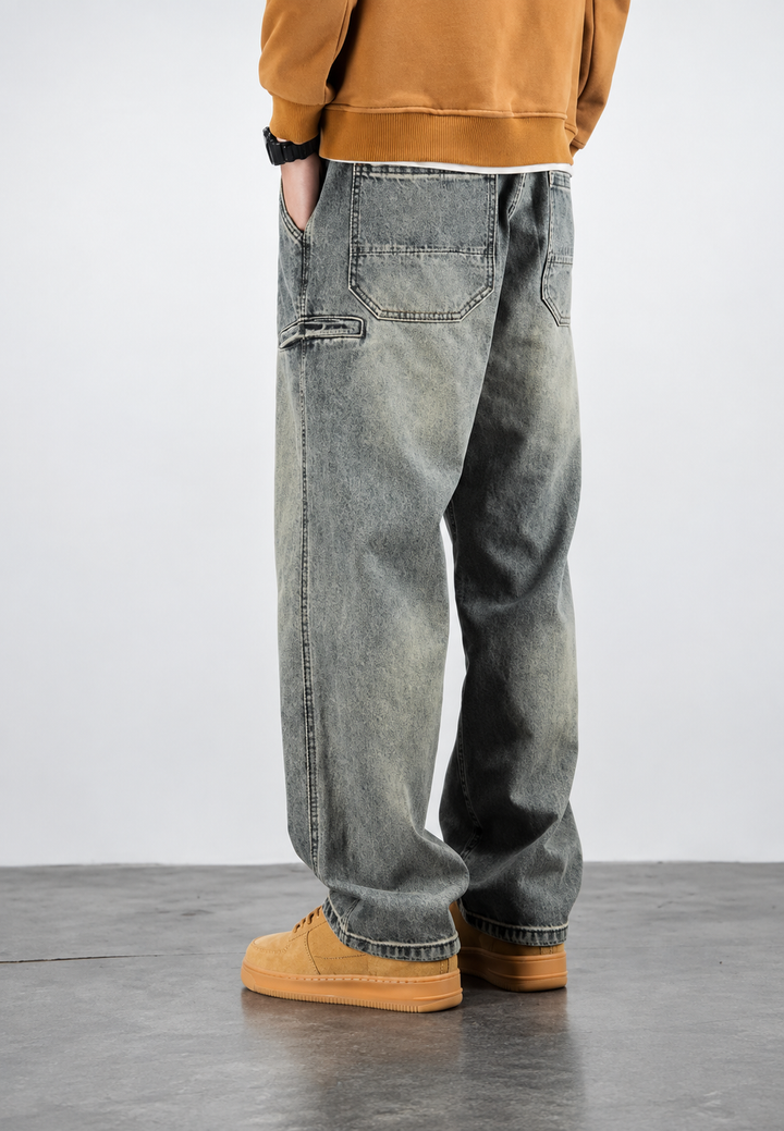 Herrenjeans in Loose-Fit-Passform mit Wasch-Effekt und geradem Bein - Roderik