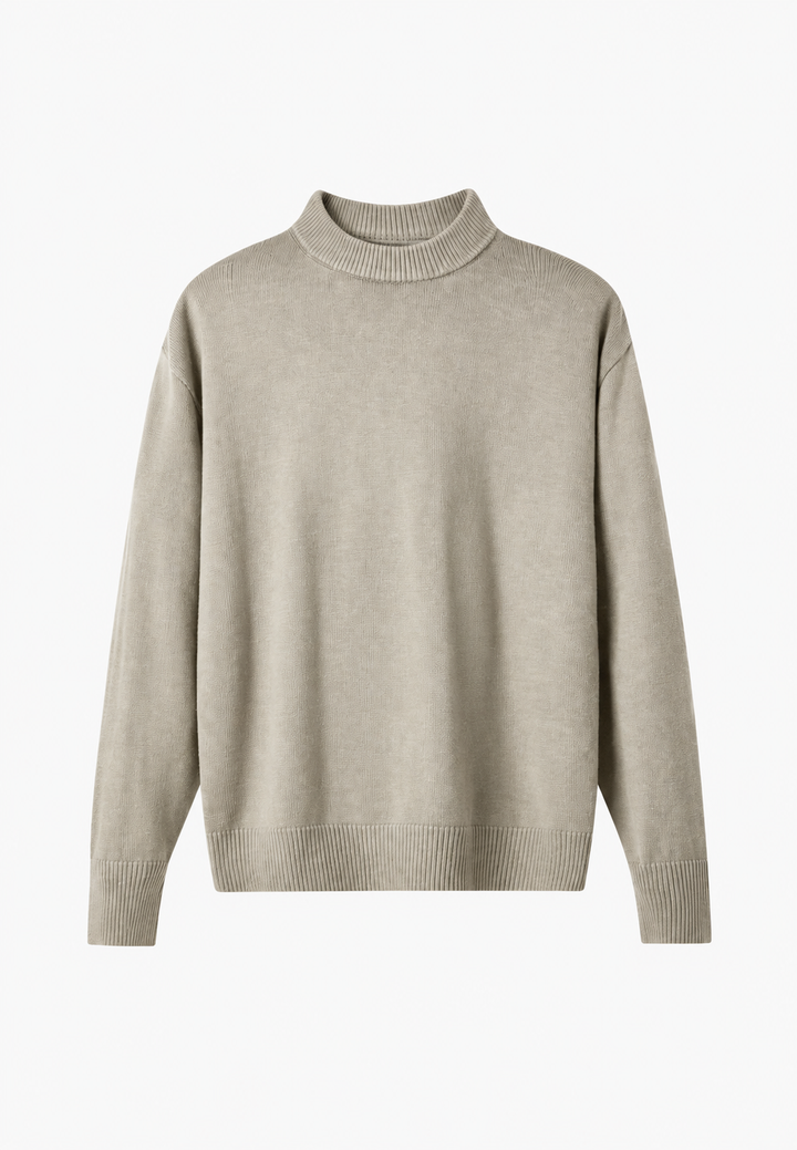 Wollpullover mit Rollkragen und Rippbündchen – Benoît