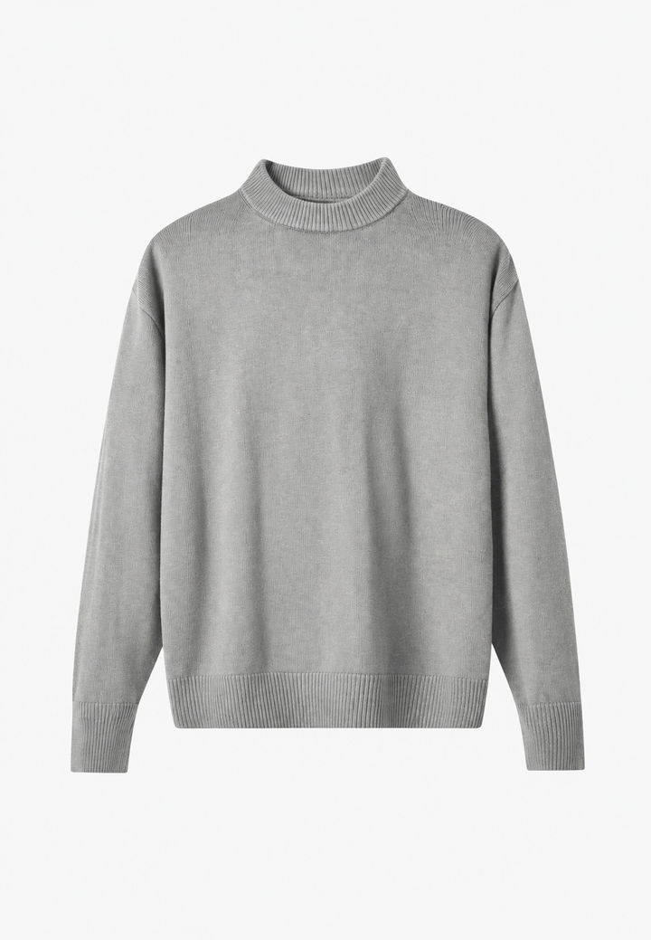Wollpullover mit Rollkragen und Rippbündchen – Benoît