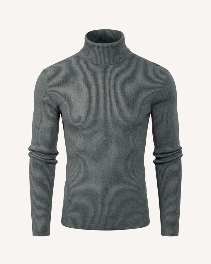 Herrenpullover mit Rollkragen, Rippstrick und langen Ärmeln – Tadeo