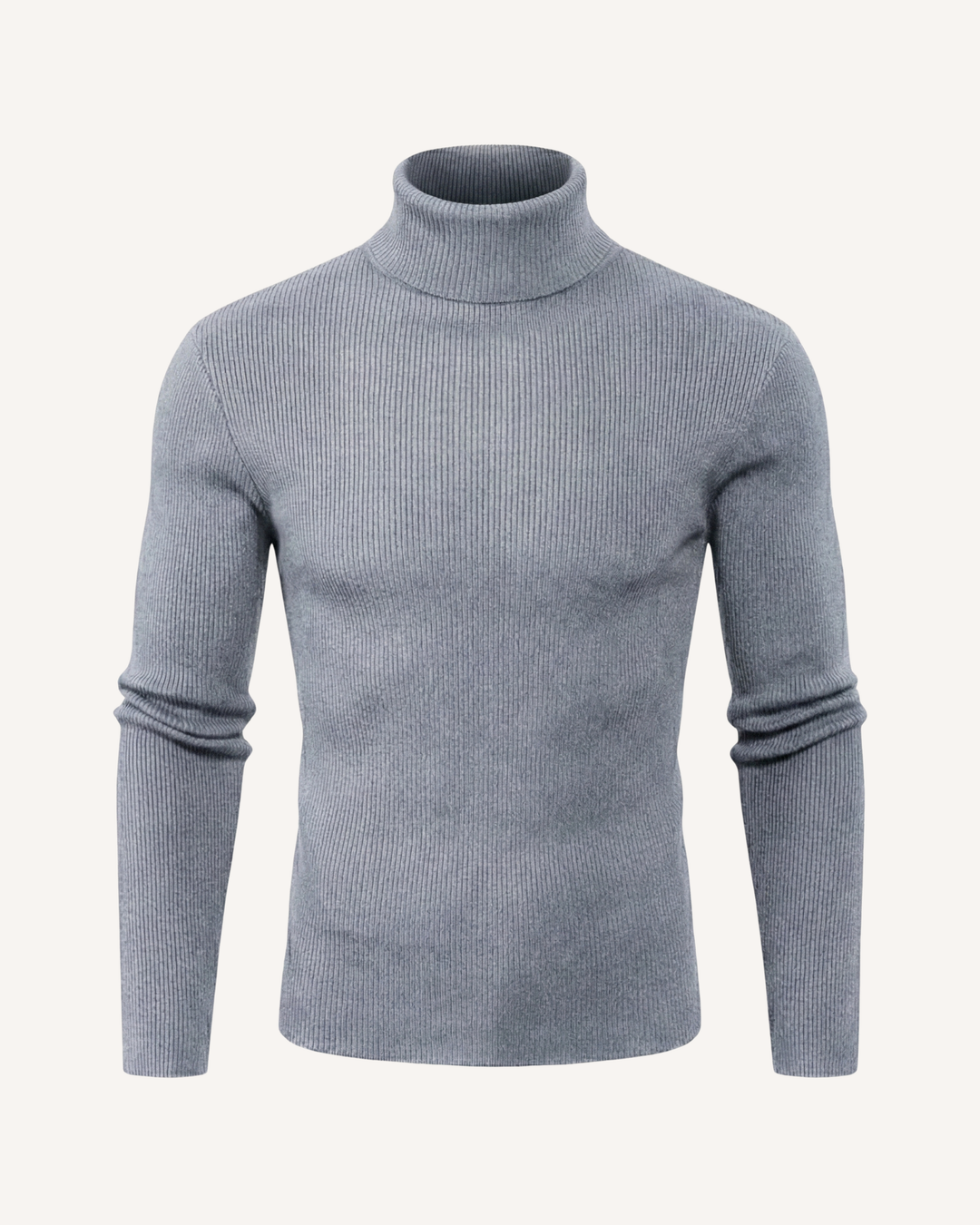 Herrenpullover mit Rollkragen, Rippstrick und langen Ärmeln – Tadeo