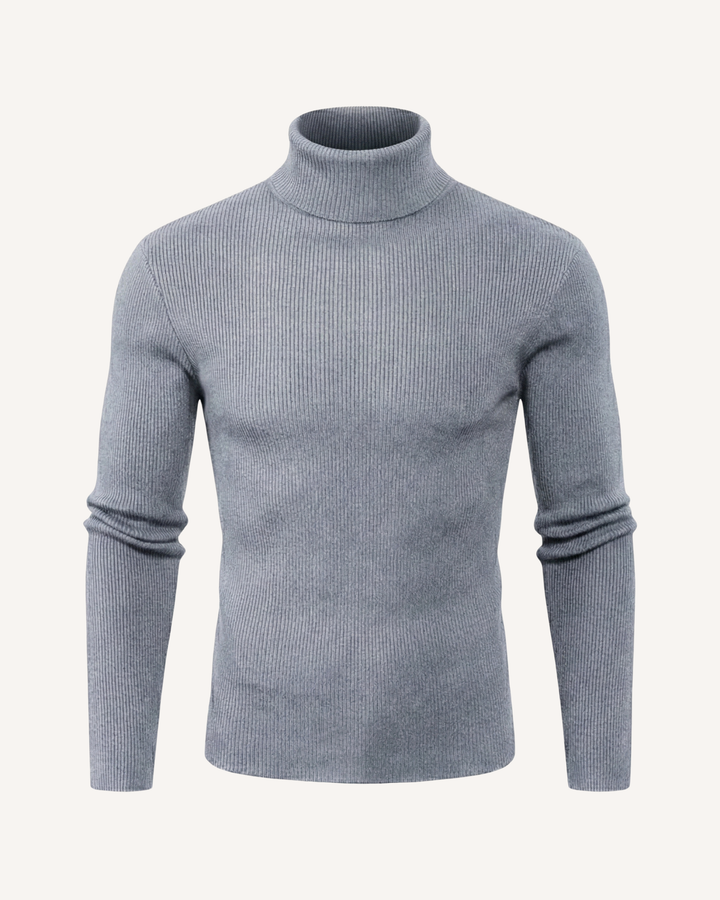 Herrenpullover mit Rollkragen, Rippstrick und langen Ärmeln – Tadeo