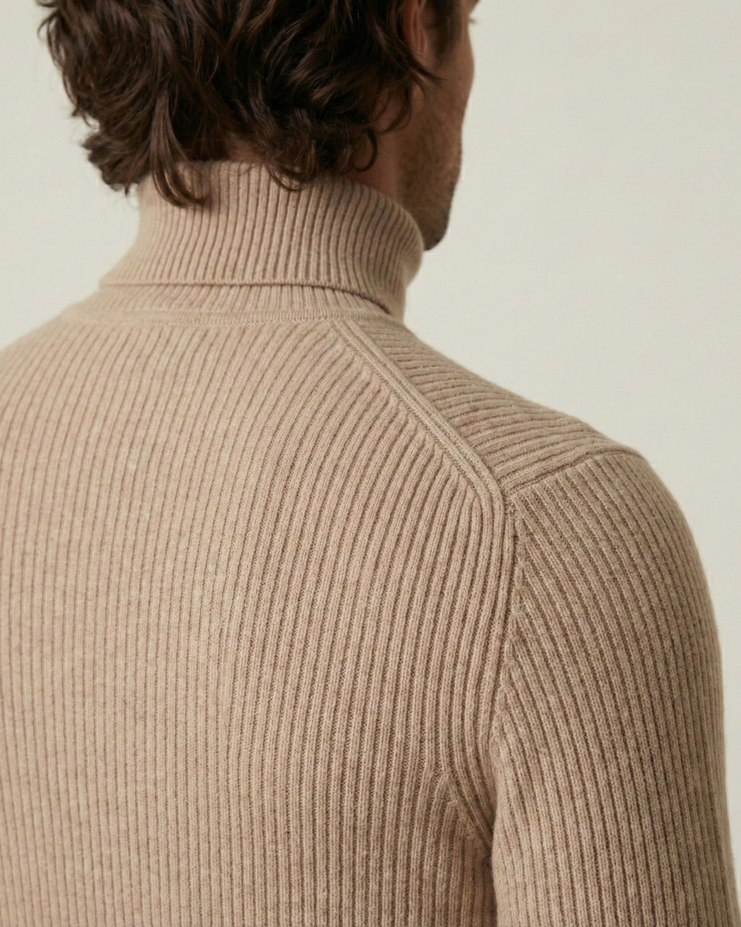 Herrenpullover mit Rollkragen, Rippstrick und langen Ärmeln – Tadeo