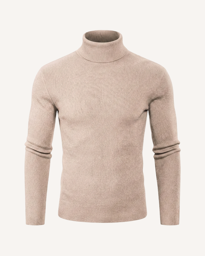 Herrenpullover mit Rollkragen, Rippstrick und langen Ärmeln – Tadeo