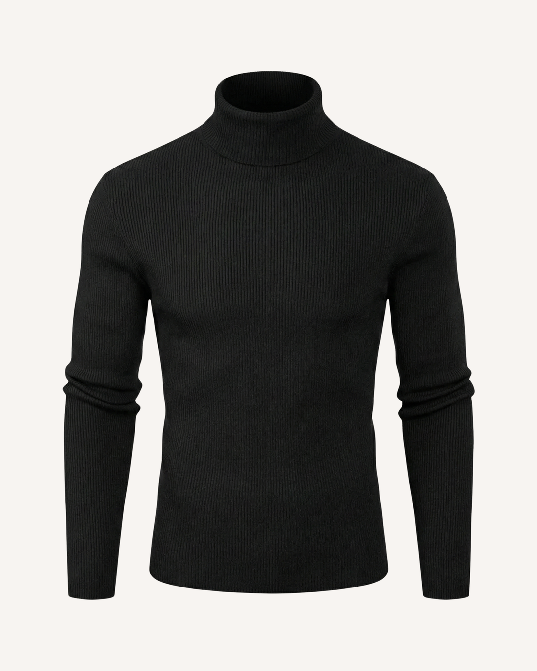 Herrenpullover mit Rollkragen, Rippstrick und langen Ärmeln – Tadeo