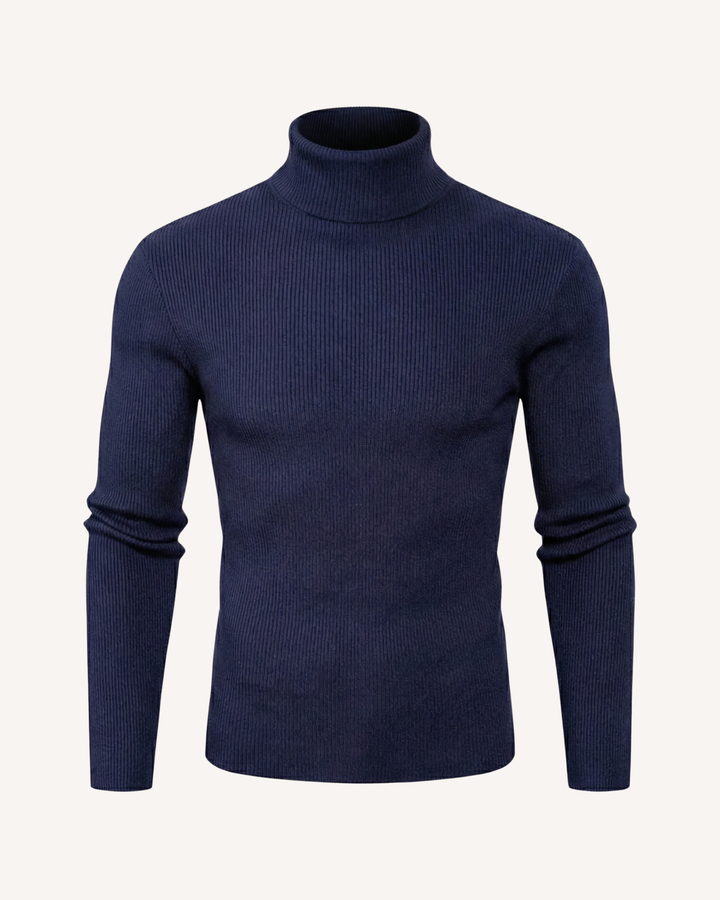 Herrenpullover mit Rollkragen, Rippstrick und langen Ärmeln – Tadeo