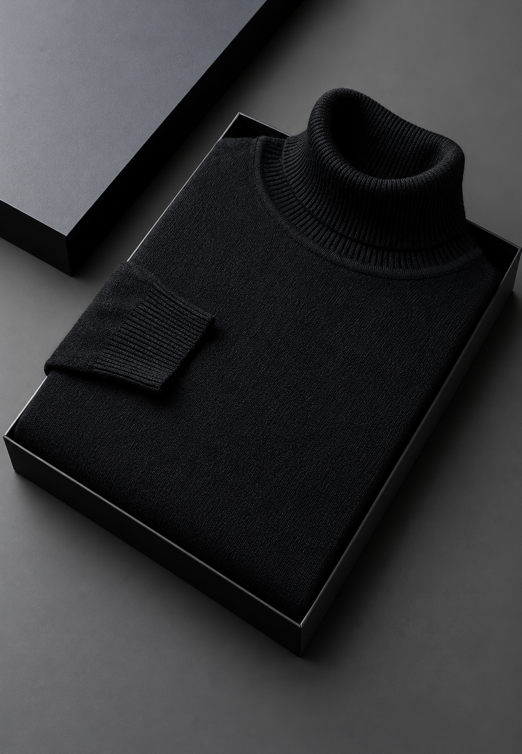 Herrenpullover mit Rollkragen, glatt gestrickt, langärmelig – Savio