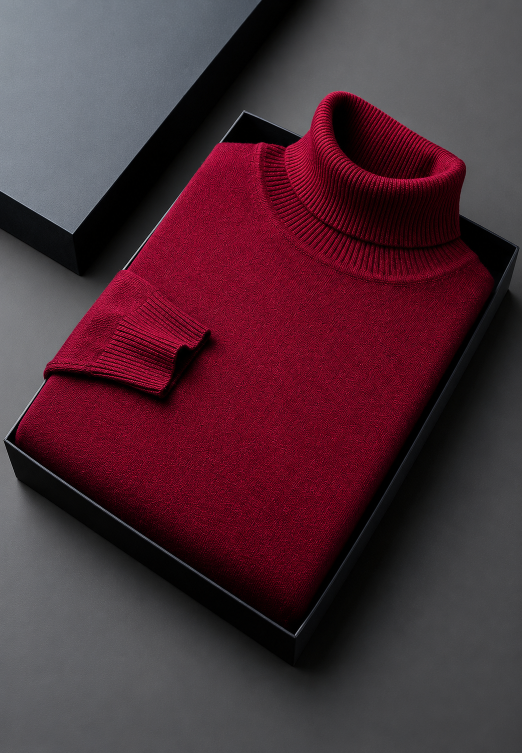 Herrenpullover mit Rollkragen, glatt gestrickt, langärmelig – Savio