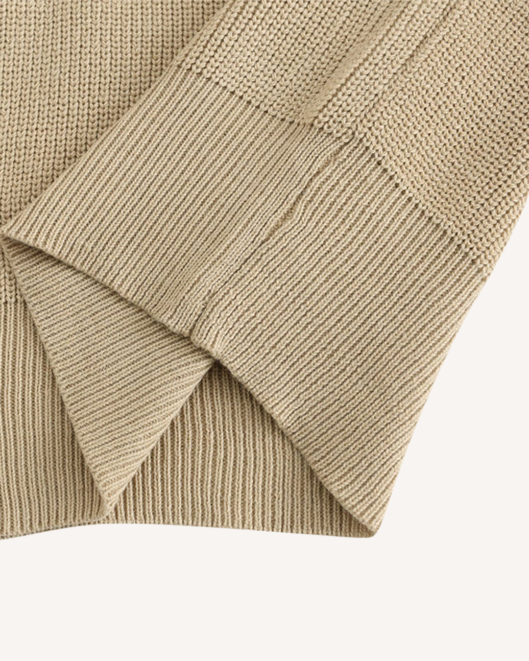 Herrenpullover mit Polokragen, halbem Reißverschluss und Rippstrick – Ilan