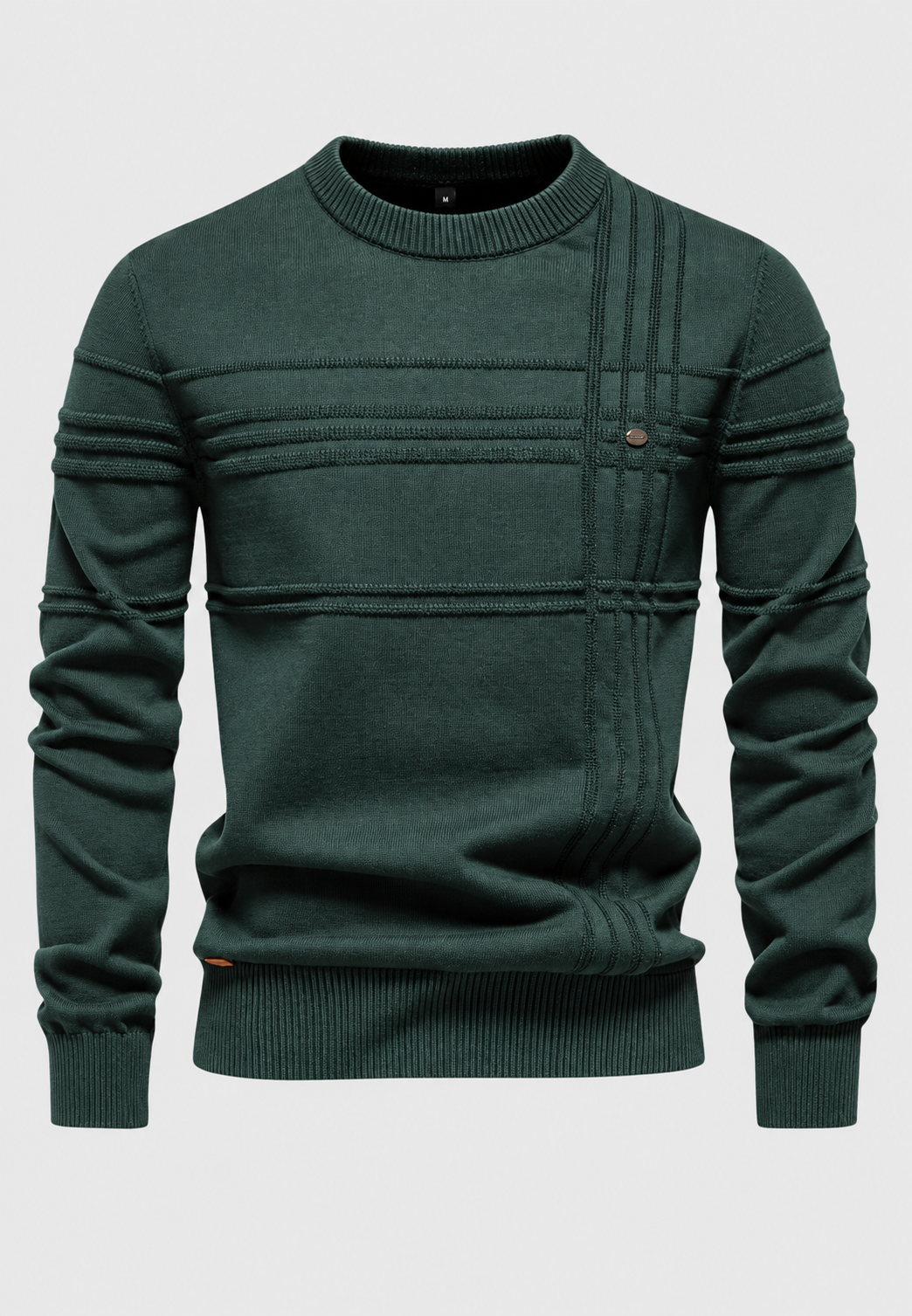 Herrenpullover mit Rundhalsausschnitt und Karomuster – Simon