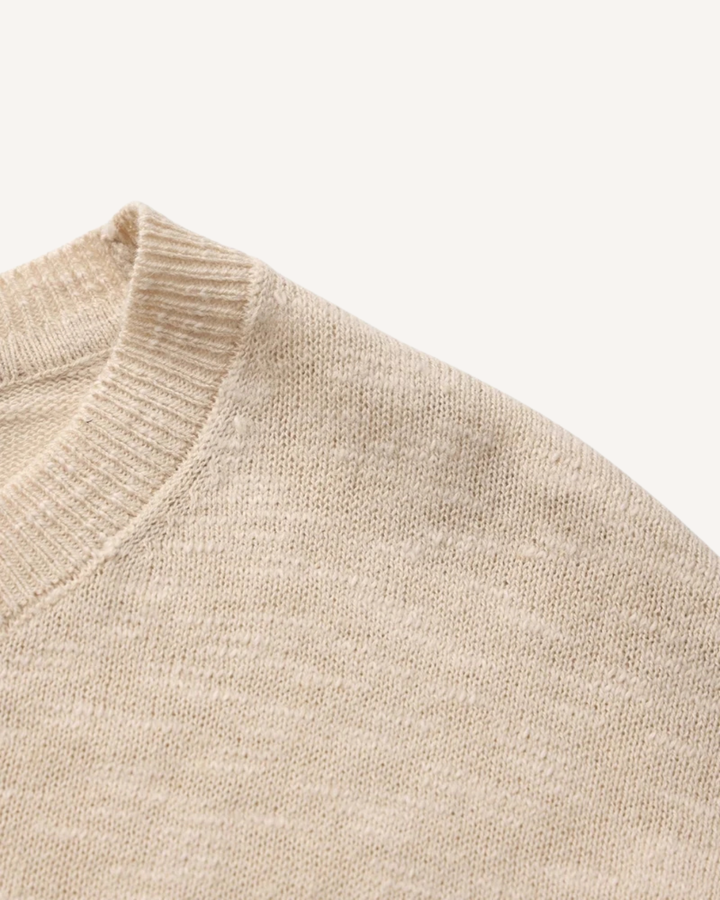 Herrenpullover mit Rundhalsausschnitt, feiner Strick und langen Ärmeln – Ciro