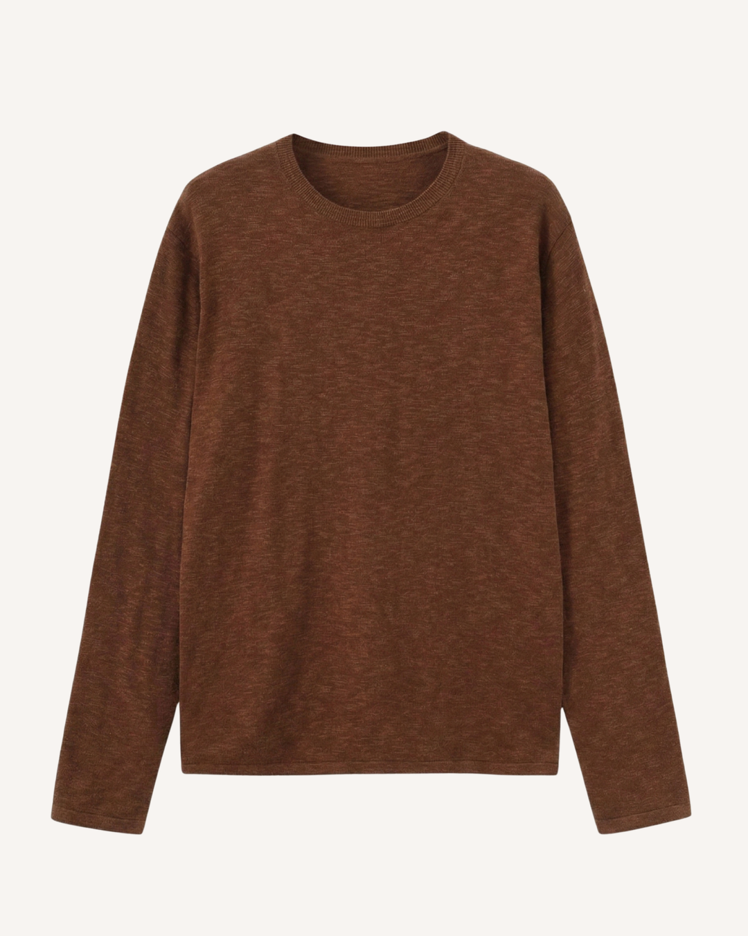 Herrenpullover mit Rundhalsausschnitt, feiner Strick und langen Ärmeln – Ciro