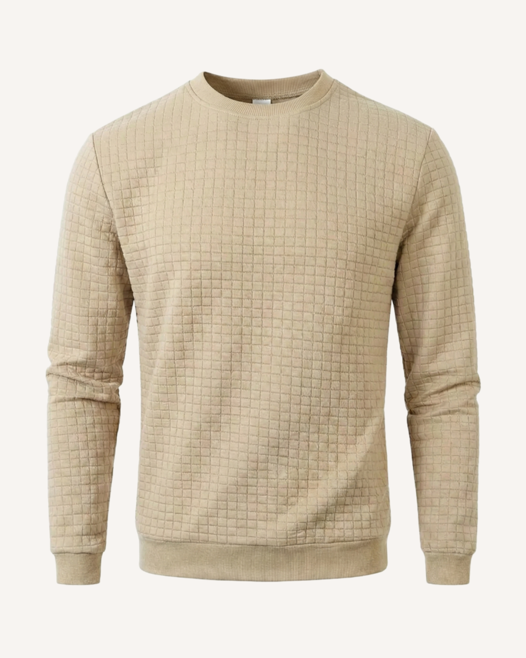 Herrenpullover mit Rundhalsausschnitt, Gofré-Strick und langen Ärmeln – Loris