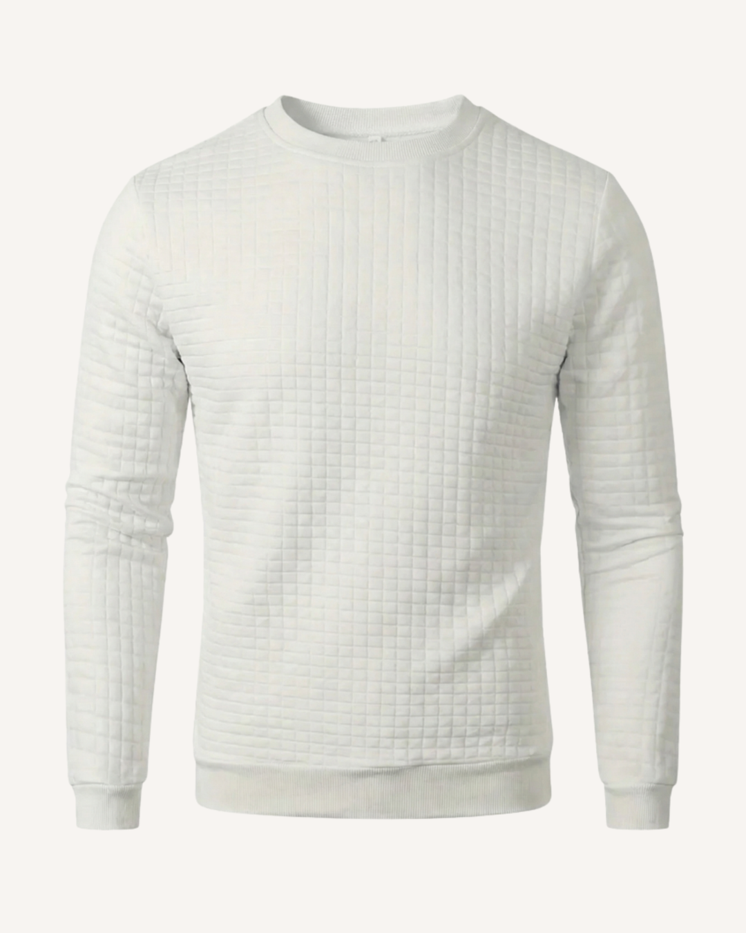Herrenpullover mit Rundhalsausschnitt, Gofré-Strick und langen Ärmeln – Loris