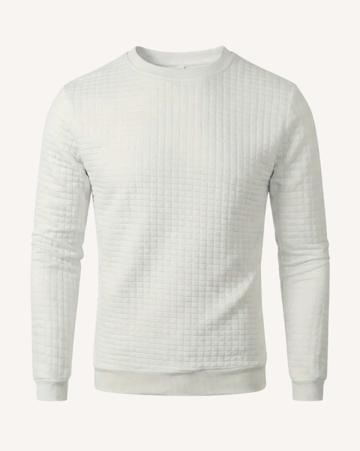 Herrenpullover mit Rundhalsausschnitt, Gofré-Strick und langen Ärmeln – Loris