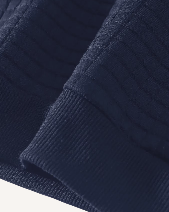 Herrenpullover mit Rundhalsausschnitt, Gofré-Strick und langen Ärmeln – Loris