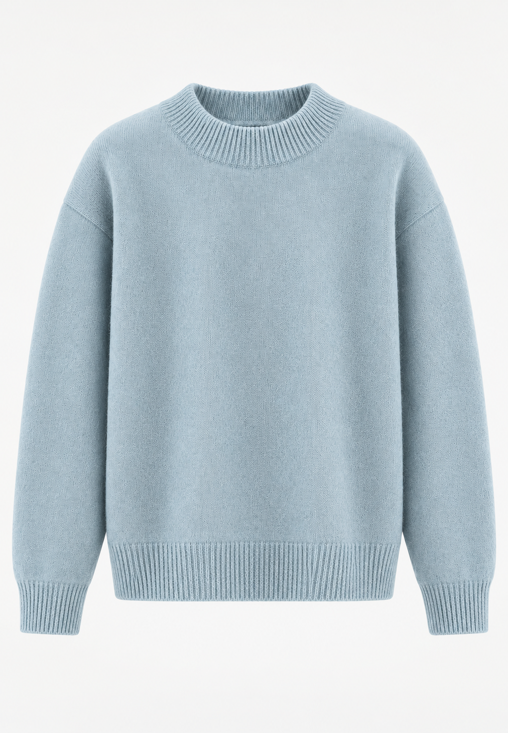 Herrenpullover mit Rundhalsausschnitt, glatt gestrickt, langärmelig – Dorian