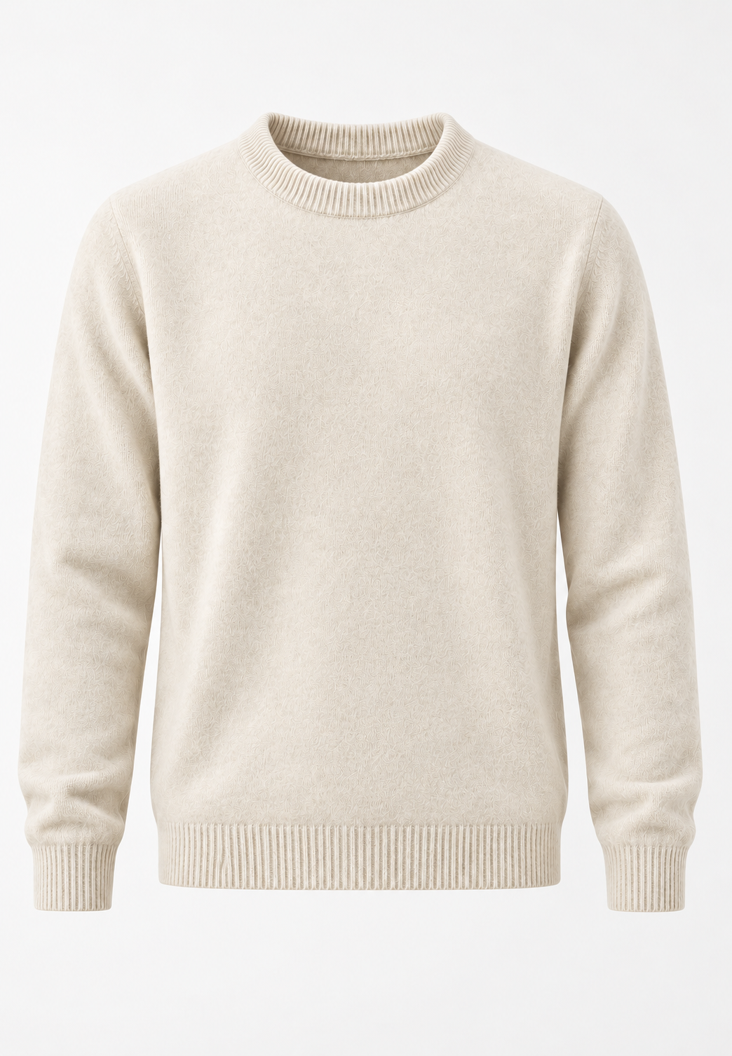 Herrenpullover mit Rundhalsausschnitt, glatt gestrickt, langärmelig – Dorian