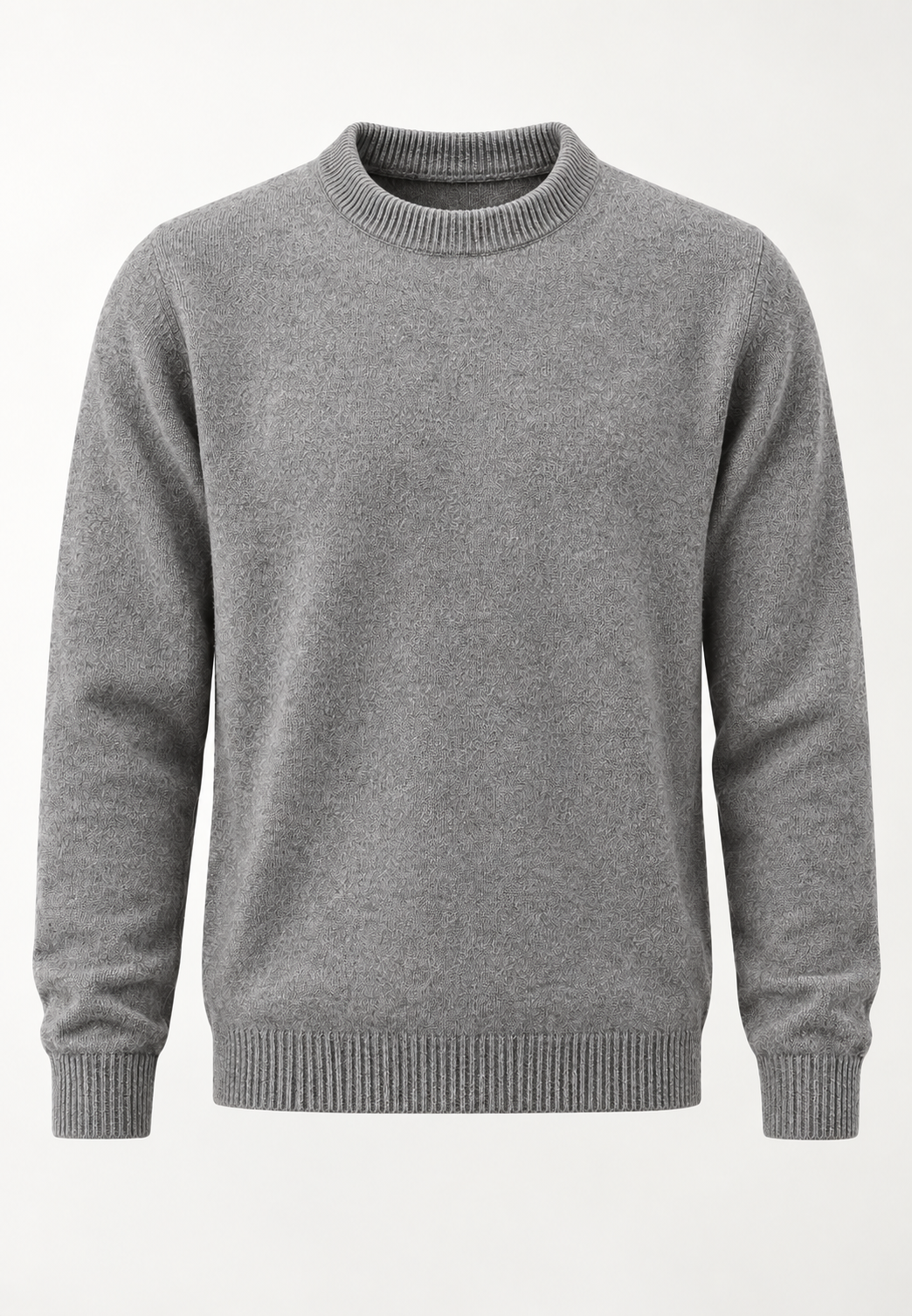 Herrenpullover mit Rundhalsausschnitt, glatt gestrickt, langärmelig – Dorian