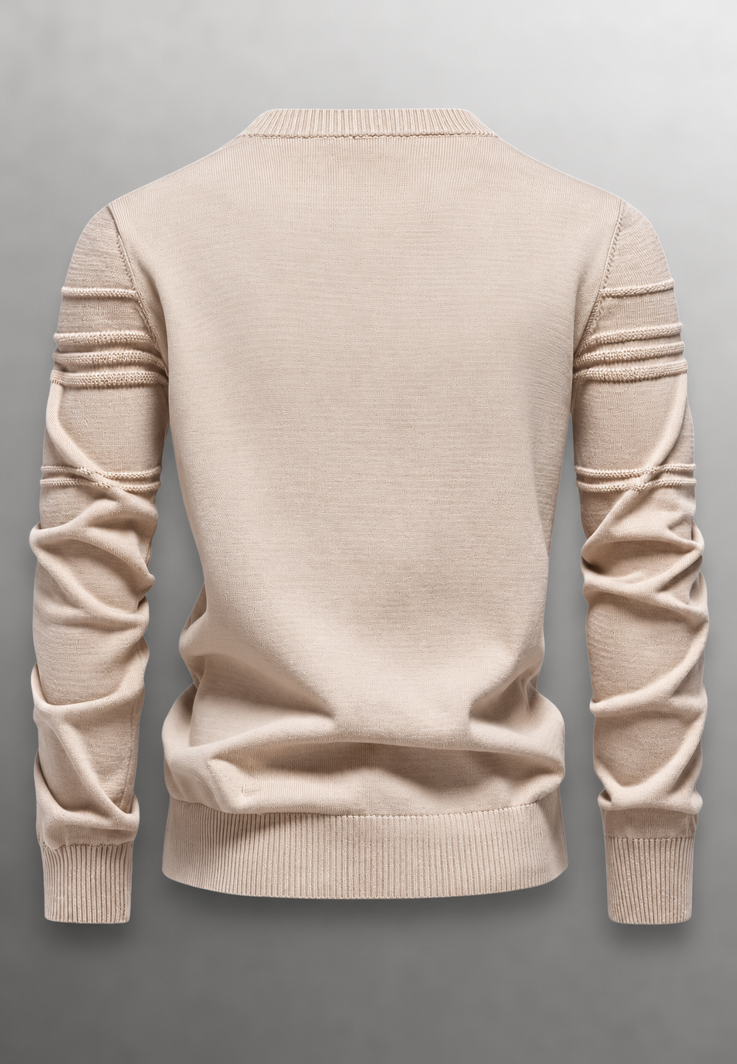 Herrenpullover mit Rundhalsausschnitt, strukturiertem Strickmuster und reliefartigen Linien – Silas