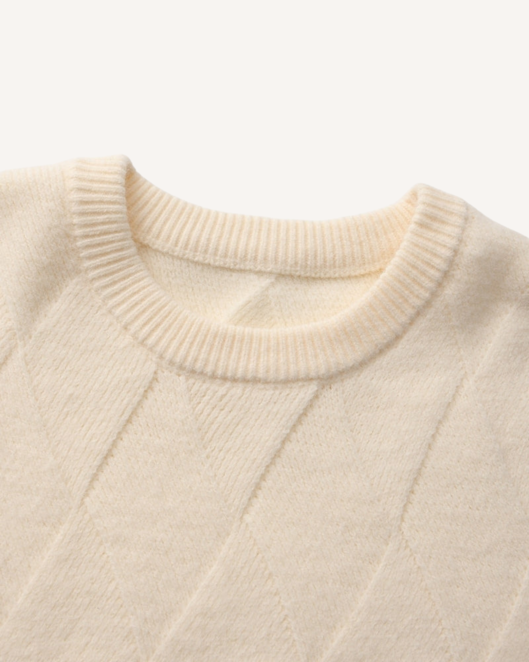 Herrenpullover mit Rundhalsausschnitt, geprägten Rauten und langen Ärmeln – Adriel