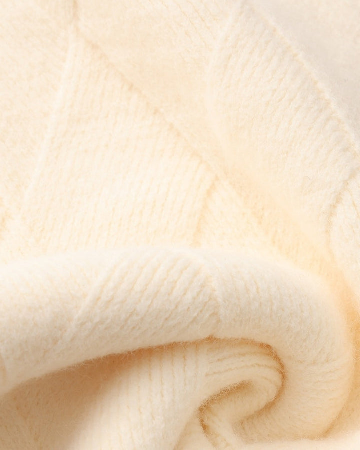 Herrenpullover mit Rundhalsausschnitt, geprägten Rauten und langen Ärmeln – Adriel